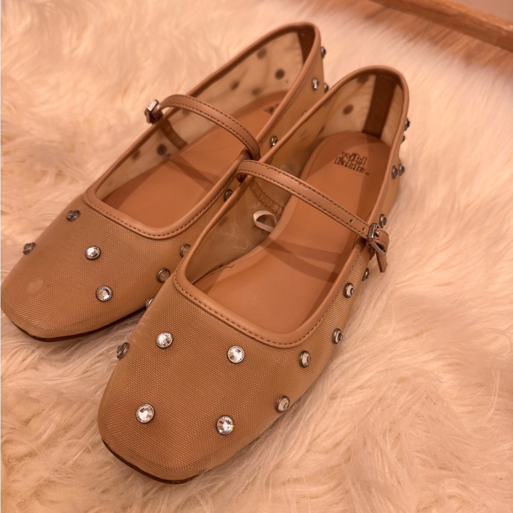 Wild Fable Tan Embellished Flats